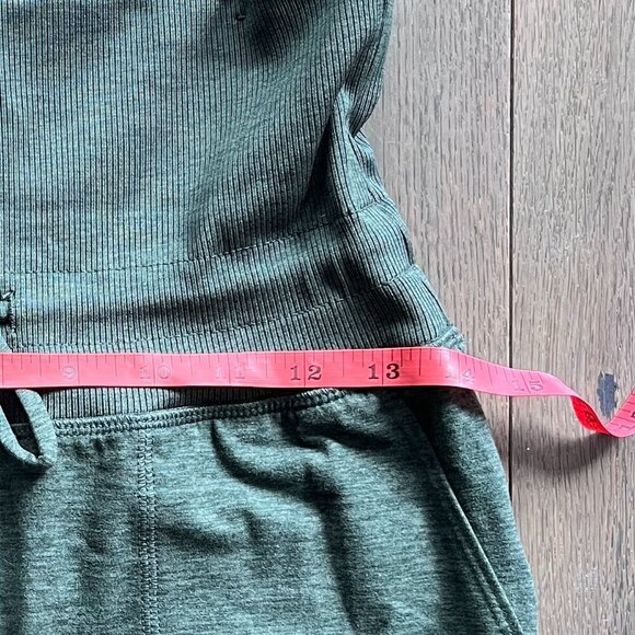 GapFit Brushed Tech Jersey Joggers Fold Over Size XSP Hthr Green Active Lounge - Picture 4 of 5